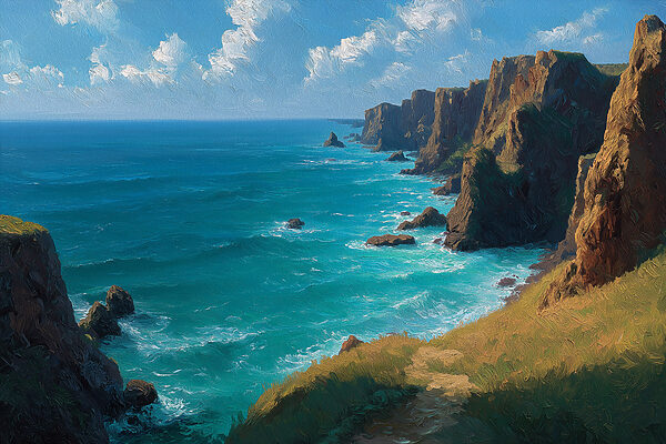 Rocky cliffs by the ocean