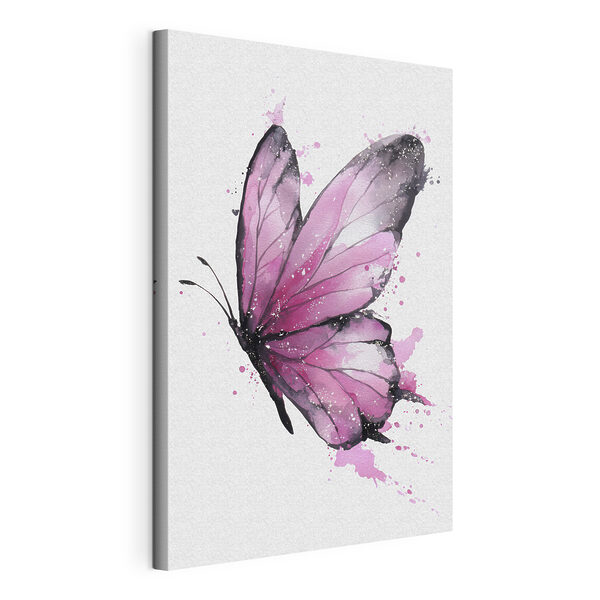 Obraz Różowy motyl z czarnymi skrzydłami (SKU: s46075) Obraz Obraz Różowy motyl z czarnymi skrzydłami (SKU: s46075)