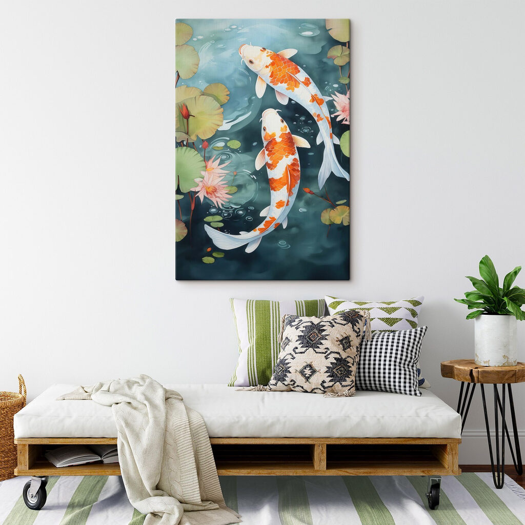 Two fish swimming in water