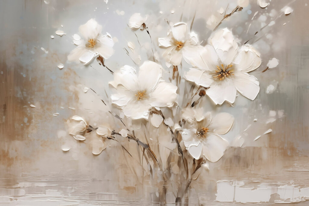 Painting of white flowers