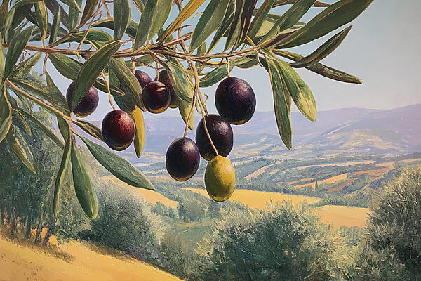 Painting of a tree with fruits Painting of a tree with fruits