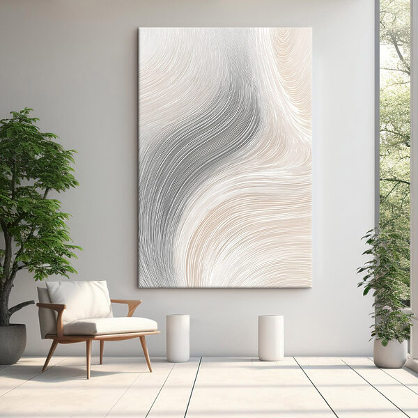 Fluid lines in soft, muted tones