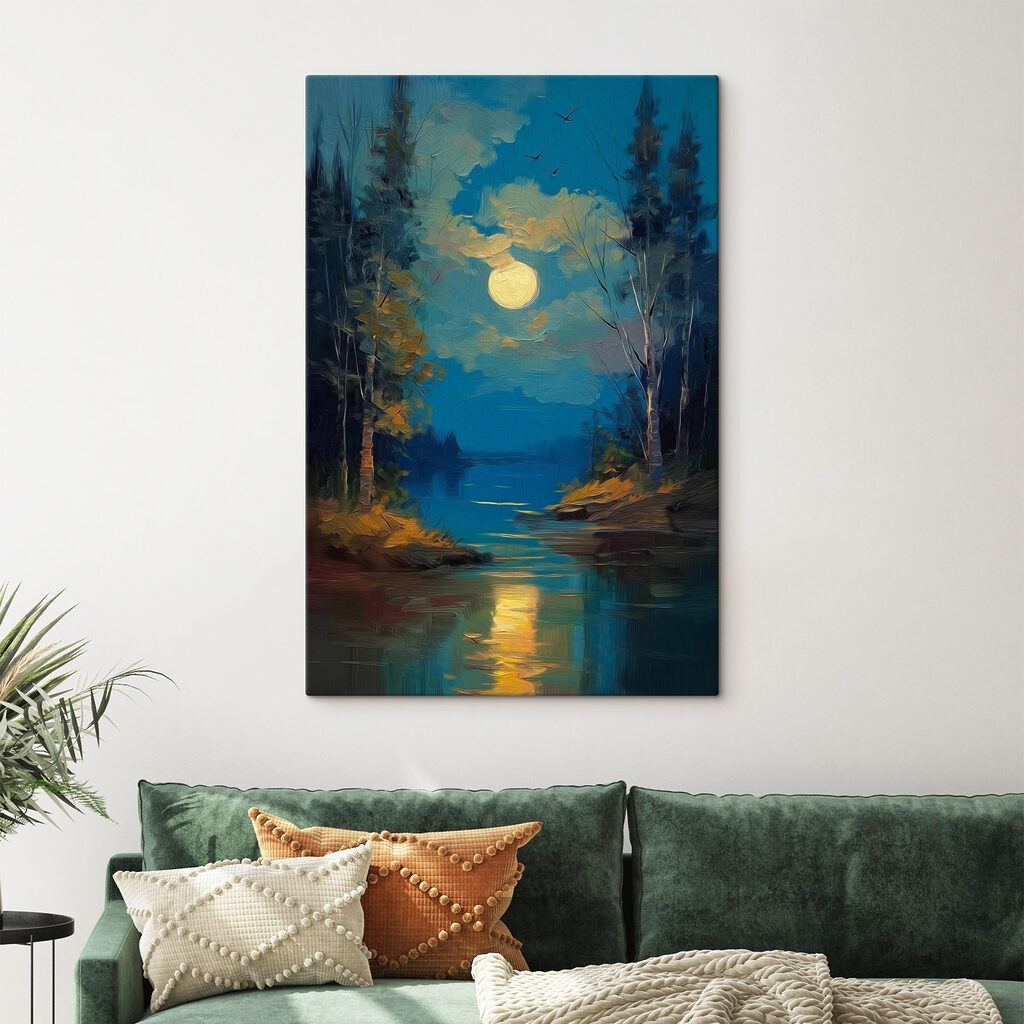 Moon over a river
