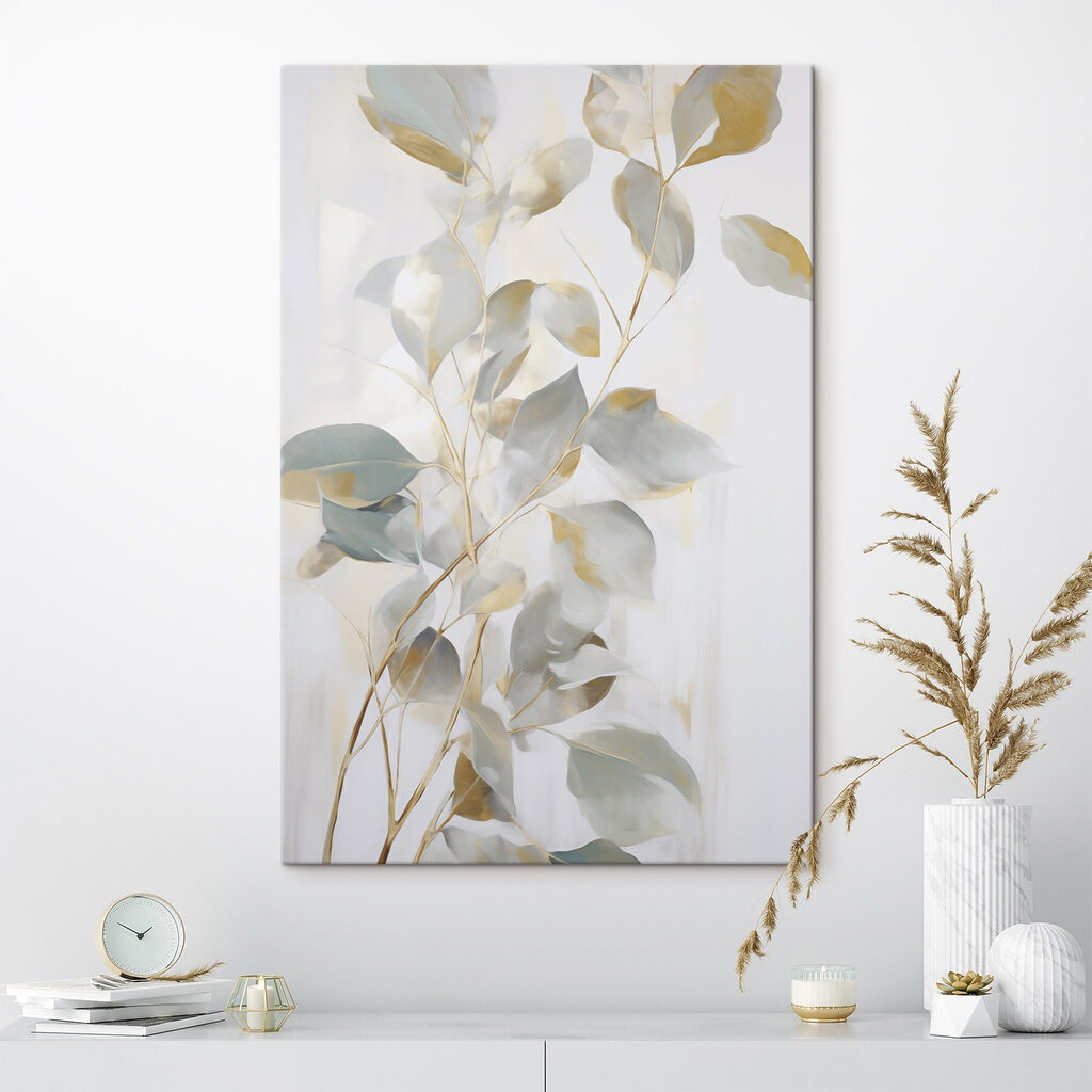 Painting of a branch with leaves Painting of a branch with leaves