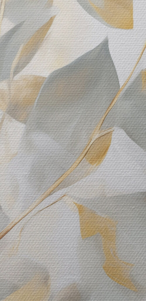 Painting of a branch with leaves Painting of a branch with leaves