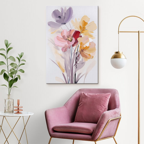 Painting of flowers on a white background