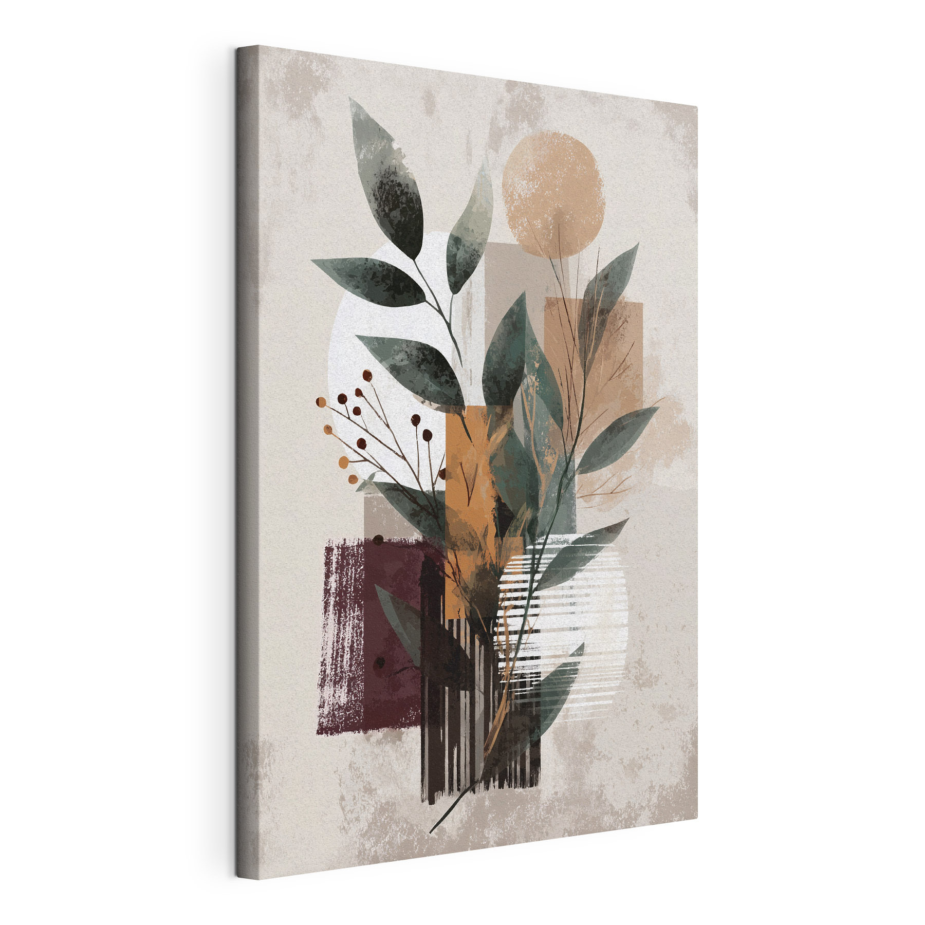 Painting of leaves and flowers