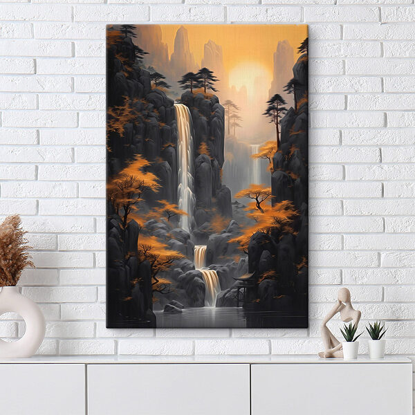 Waterfall in a rocky area Waterfall in a rocky area