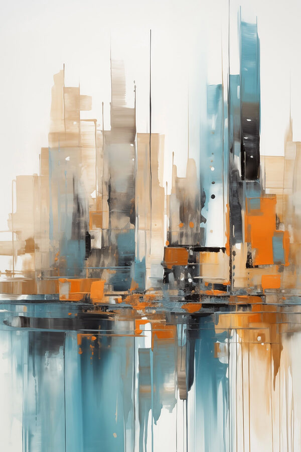 Painting of a city Painting of a city