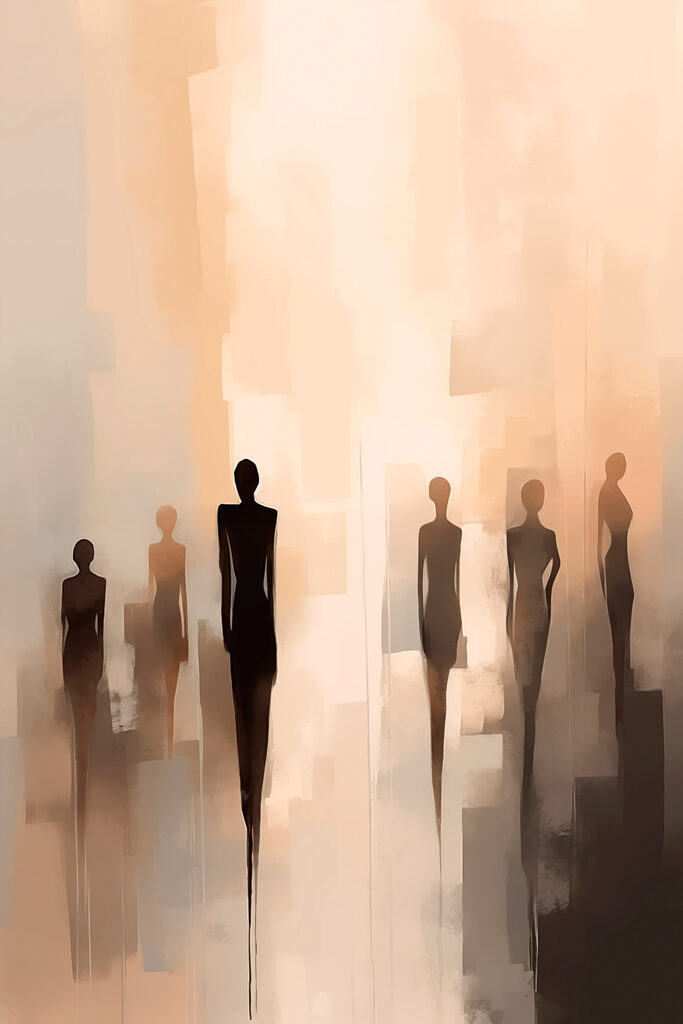 Group of people standing in a row Group of people standing in a row