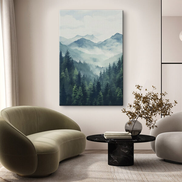 Landscape of mountains and trees Landscape of mountains and trees