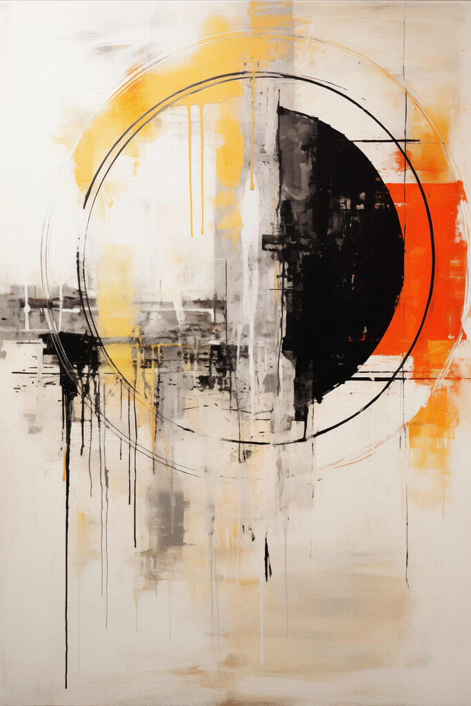 Painting of a circle and a black circle