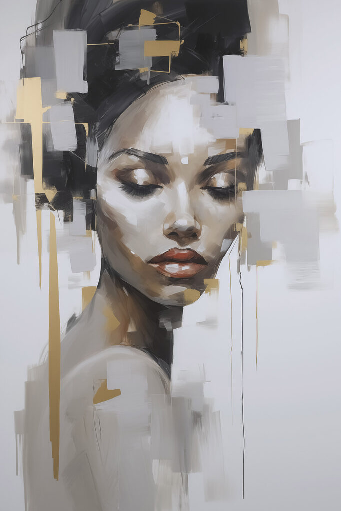 Painting of a woman's face