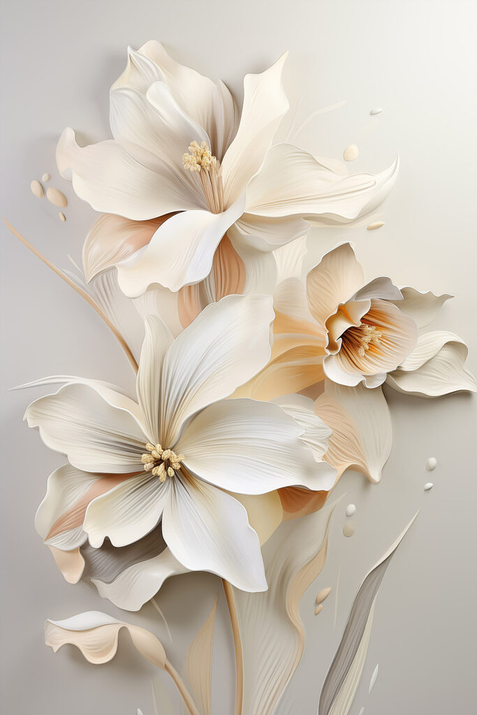 Delicate blossoms in soft pastel hues