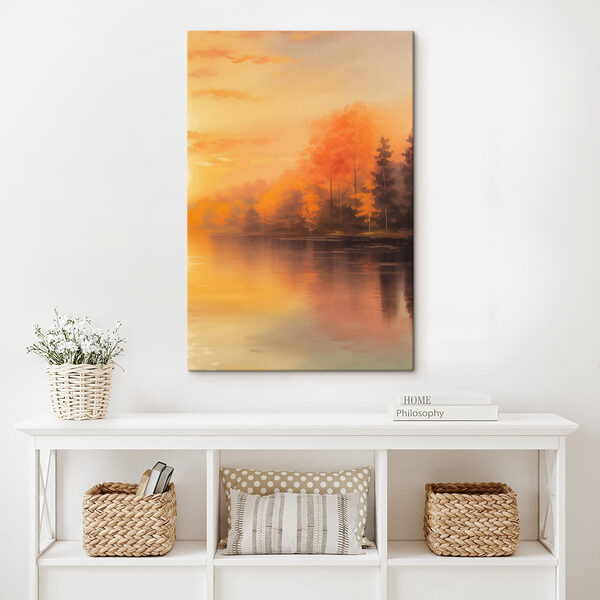 Watercolor painting of trees and a lake Watercolor painting of trees and a lake
