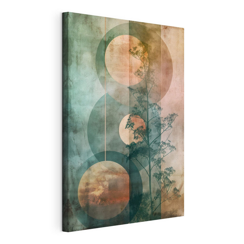 Tree and circles on a wall