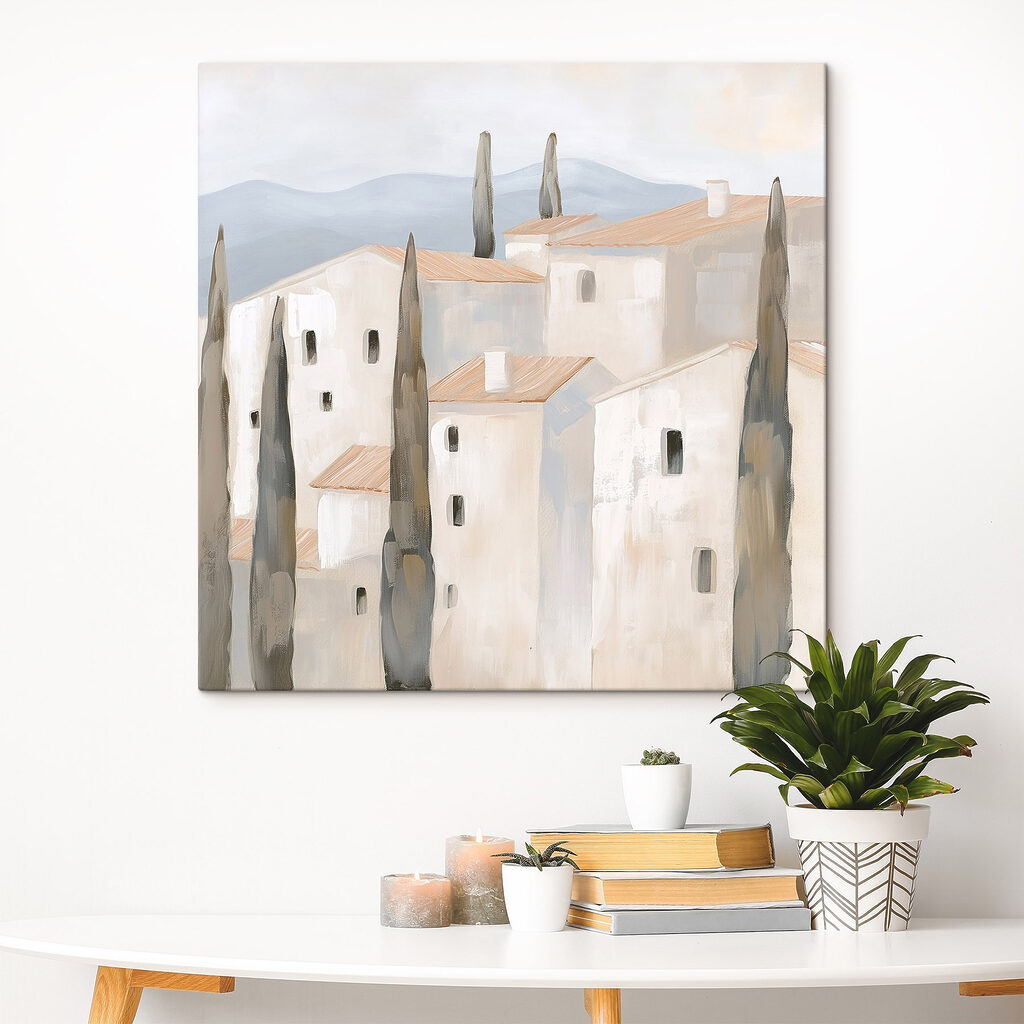 Painting of a group of buildings