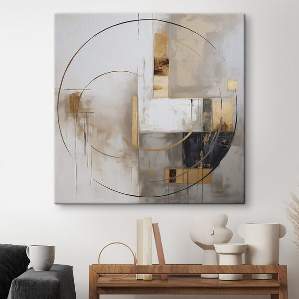 Painting of a circle and squares Painting of a circle and squares