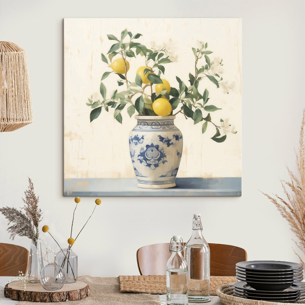 Vase with lemons in it Vase with lemons in it