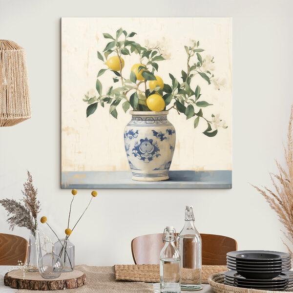 Vase with lemons in it Vase with lemons in it
