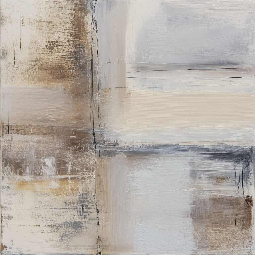 Painting of a white and brown square Painting of a white and brown square