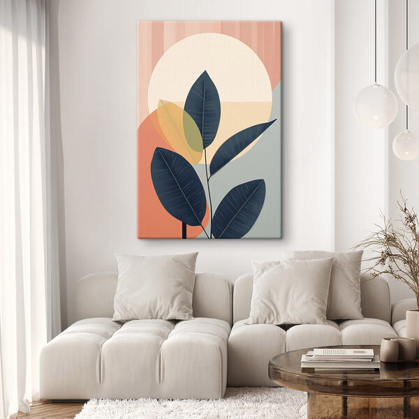 Plant with leaves and a circle Plant with leaves and a circle