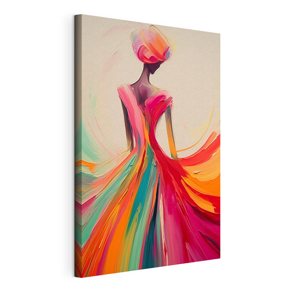 Painting of a woman in a dress Painting of a woman in a dress