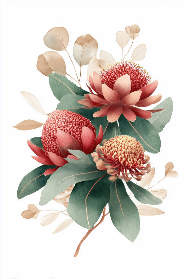 Vibrant blooms against a light background