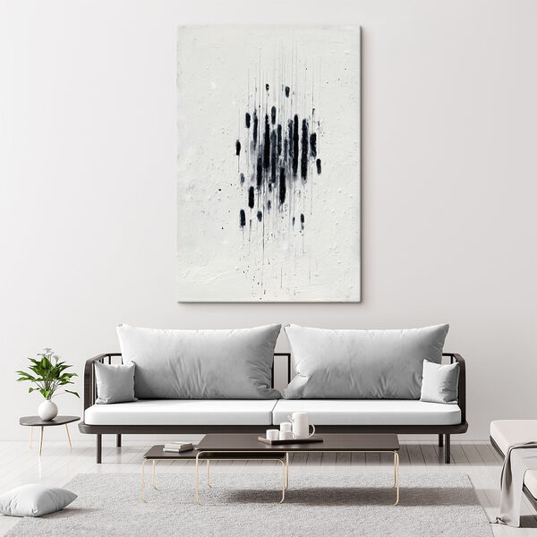 Black paint on a white surface