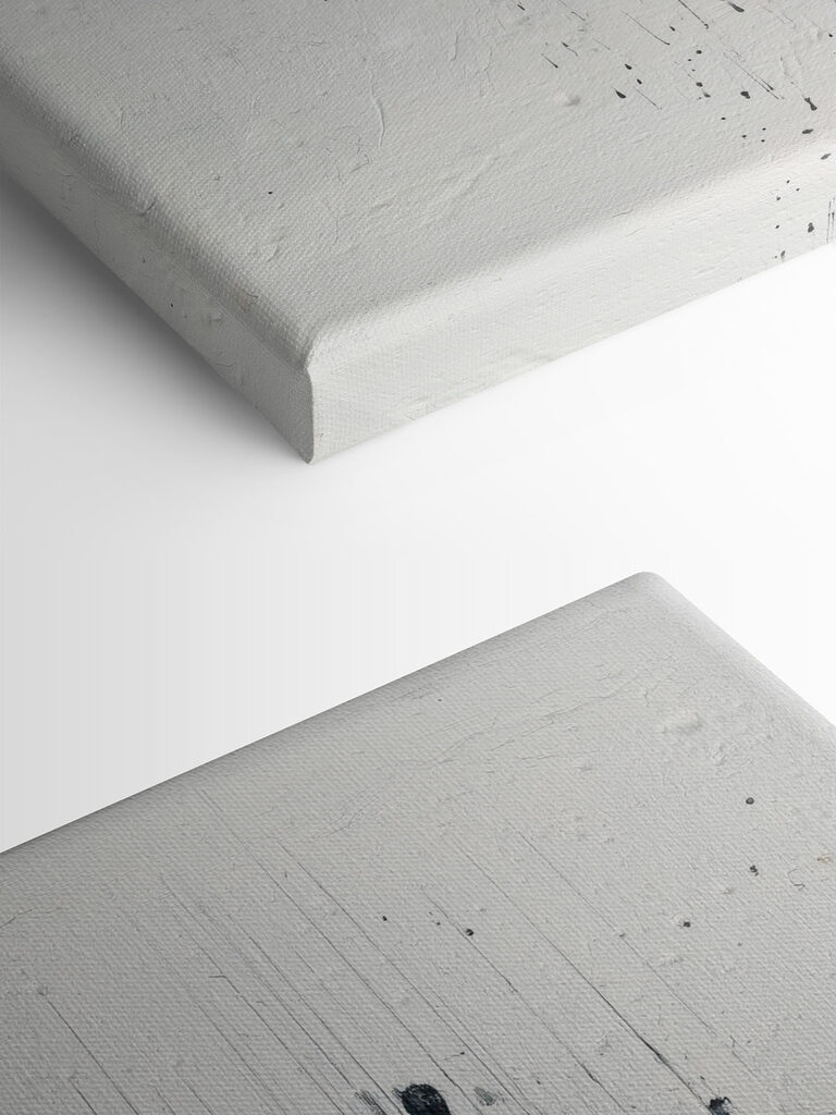 Black paint on a white surface