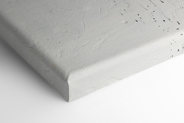 Black paint on a white surface