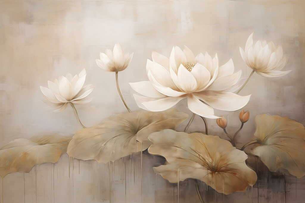 Painting of flowers and leaves Painting of flowers and leaves