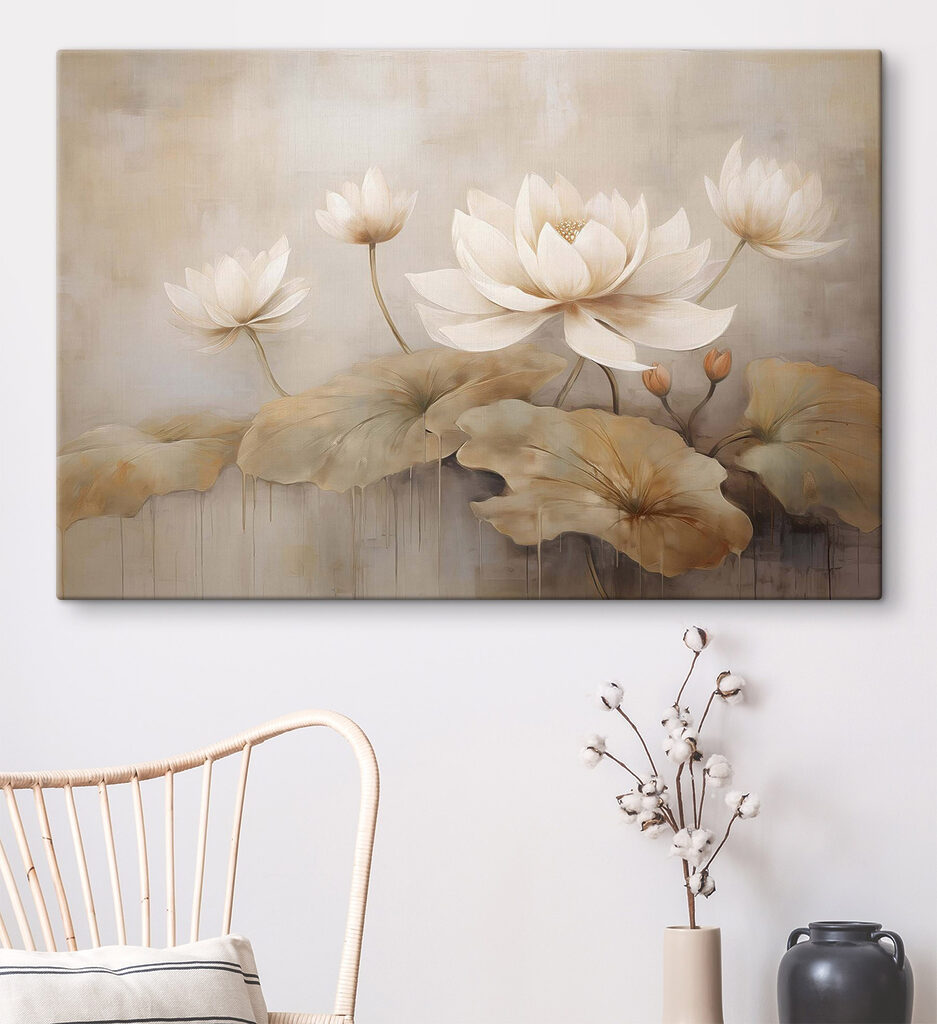 Painting of flowers and leaves Painting of flowers and leaves