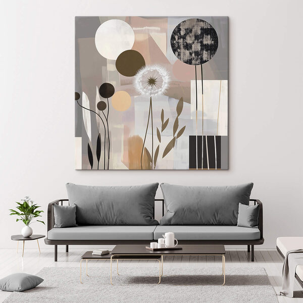 Obraz Obraz przedstawiający kwiaty i figury geometryczne (SKU: s47775) Obraz Obraz Obraz przedstawiający kwiaty i figury geometryczne (SKU: s47775)
