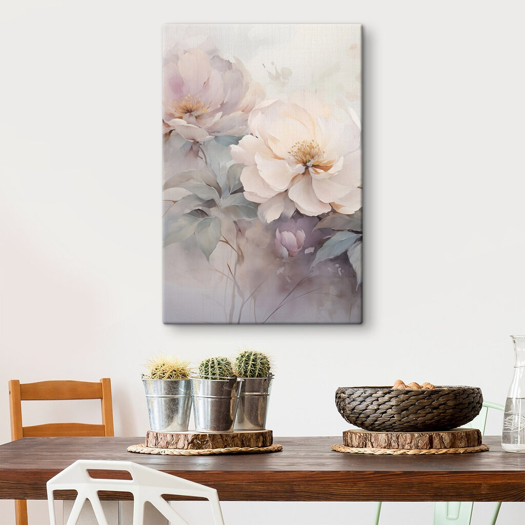 Painting of flowers on a surface