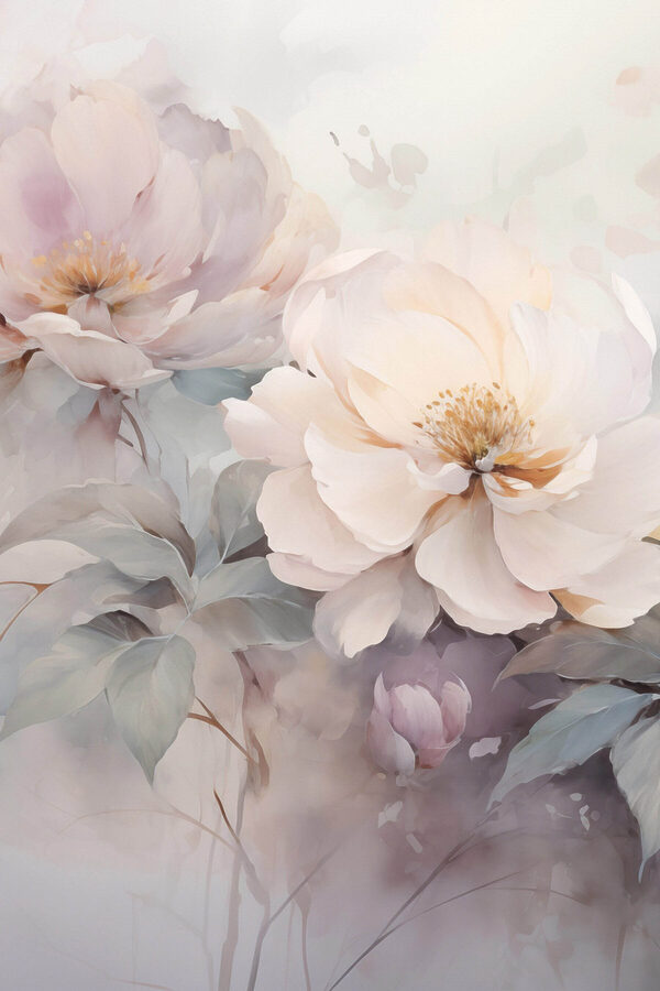 Painting of flowers on a surface