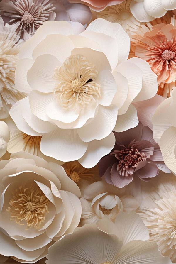 Group of paper flowers Group of paper flowers
