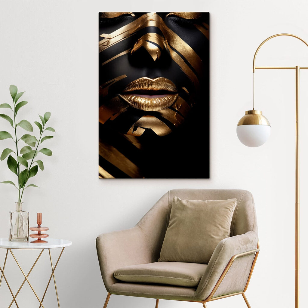 - Striking face art and bold lines - Striking face art and bold lines