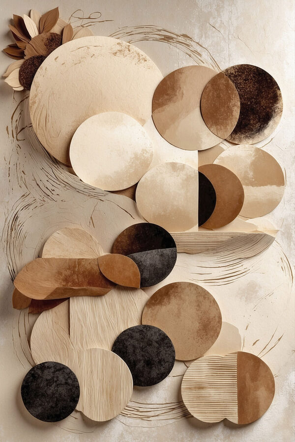 Group of circles on a white surface Group of circles on a white surface