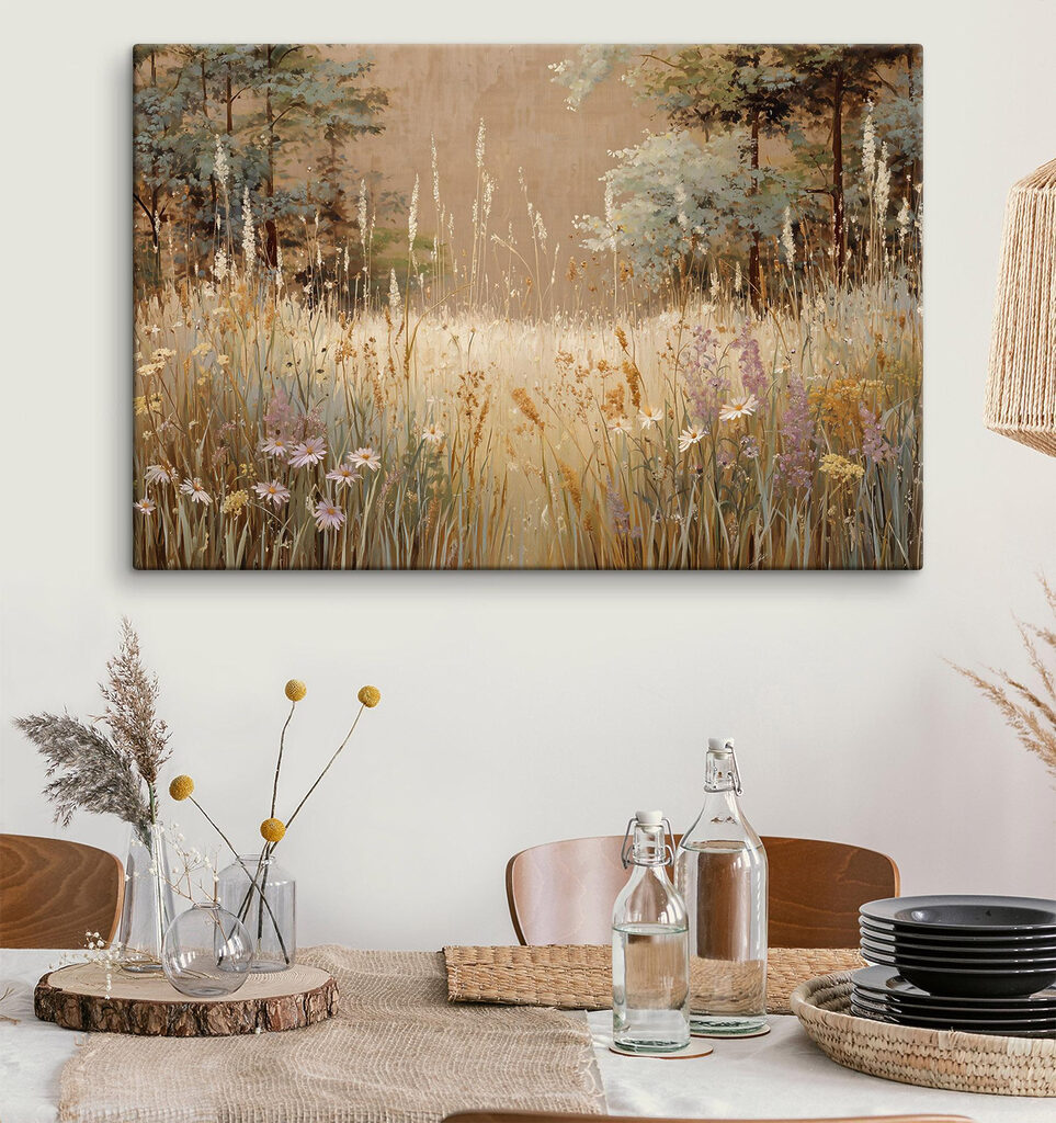 Painting of a field of flowers