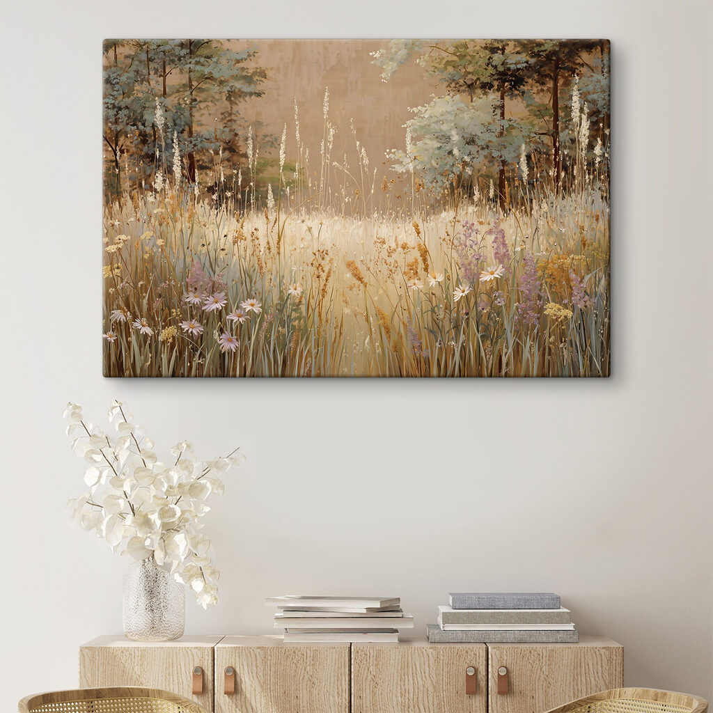 Painting of a field of flowers