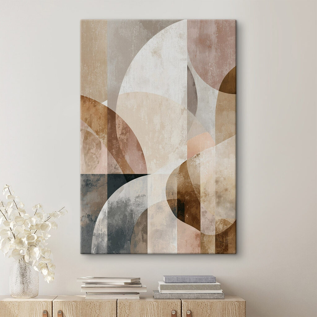 - Abstract shapes in soft earth tones