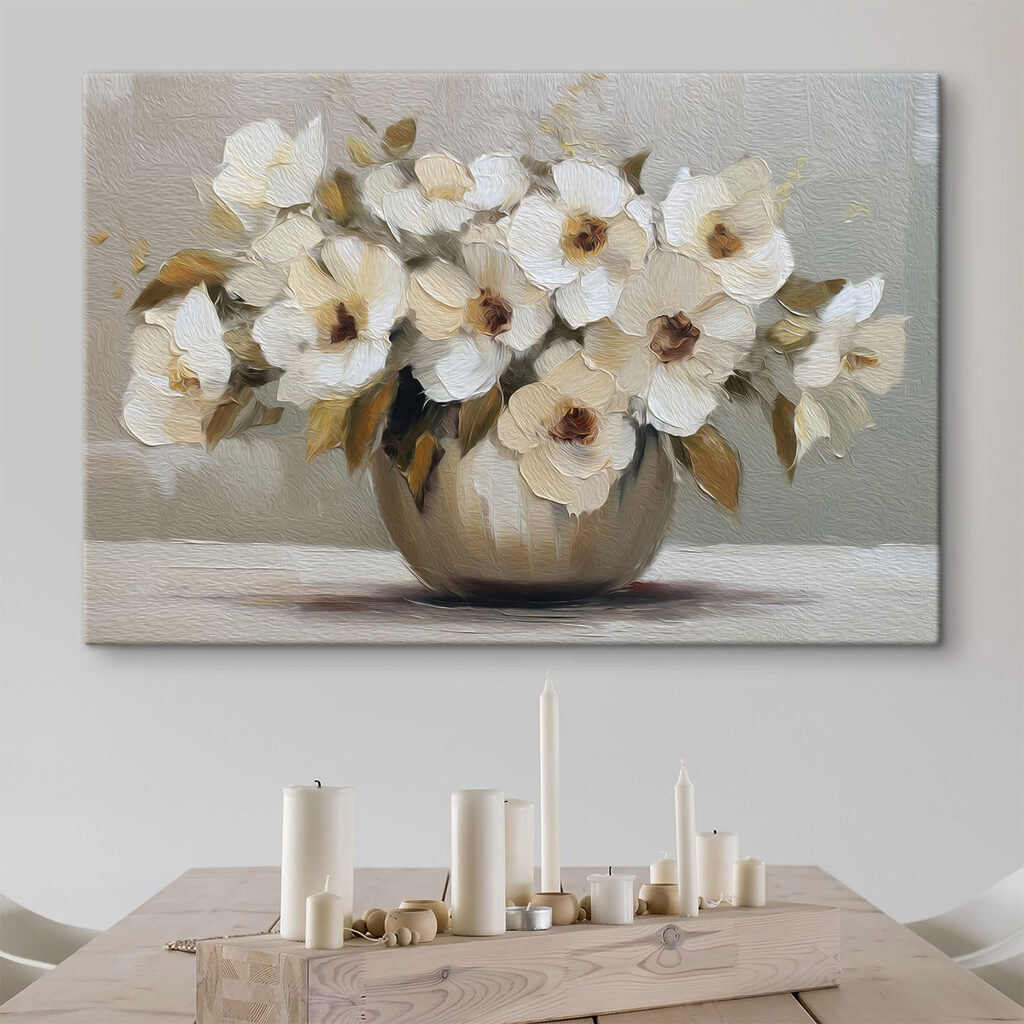 Painting of flowers in a vase
