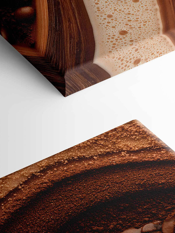 Coffee beans and powder on a surface