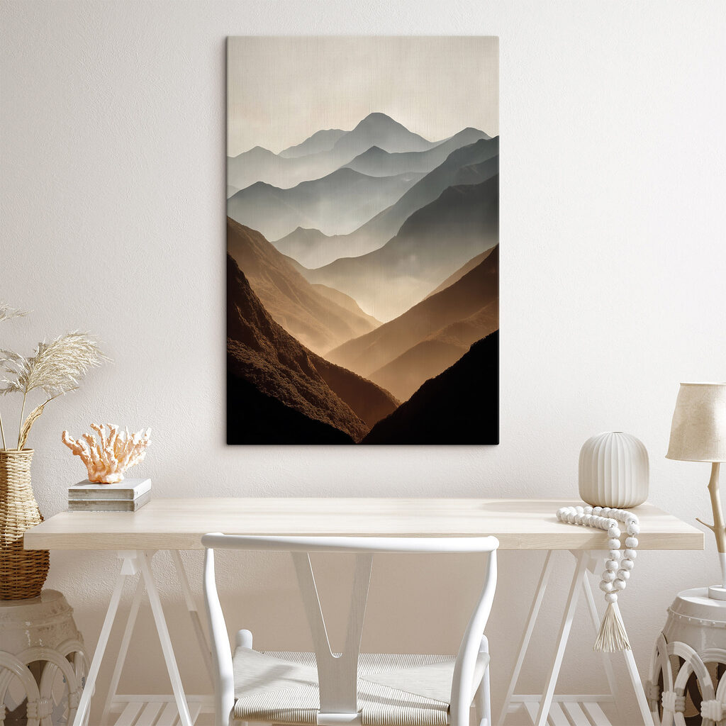 Mountain range with fog