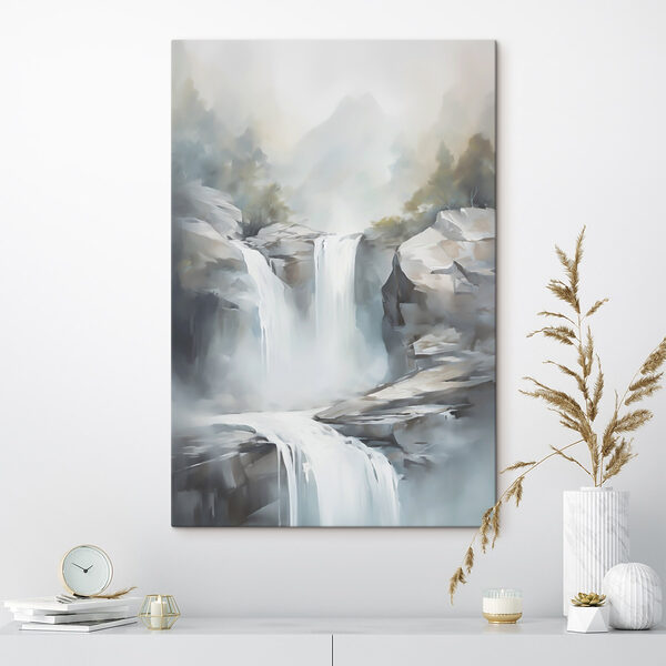 Waterfall in the fog