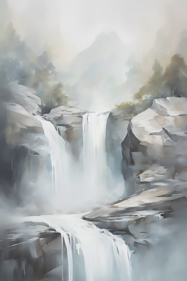 Waterfall in the fog