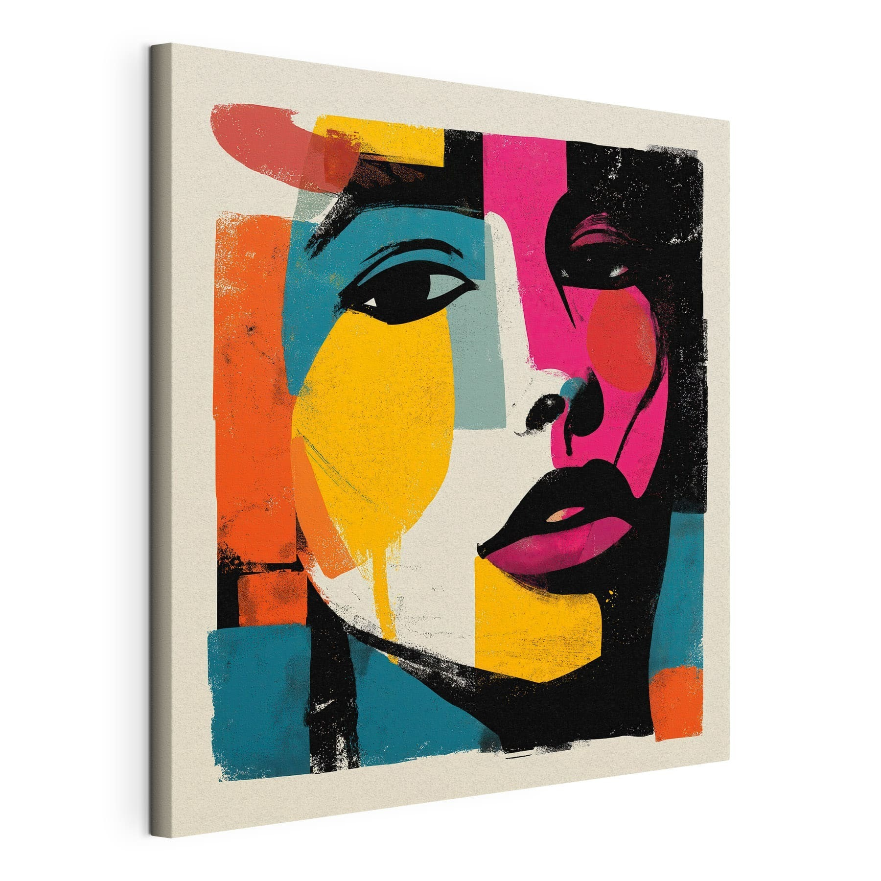Woman's face with colorful paint
