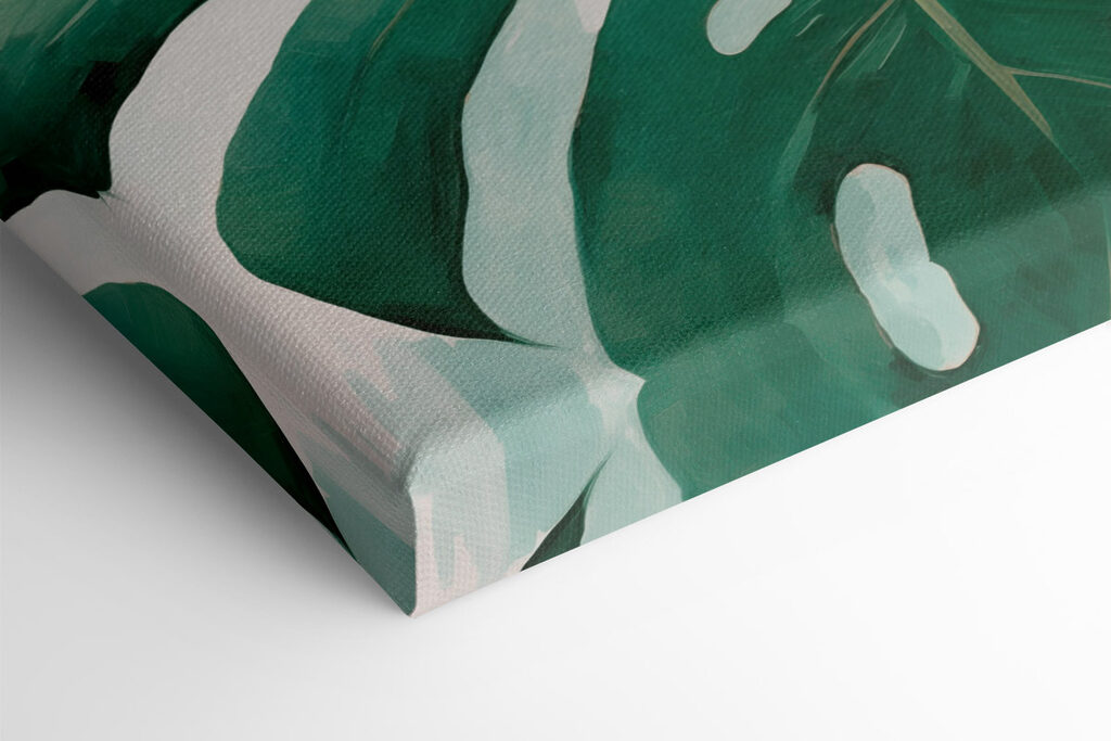 Green leaves with vibrant hues