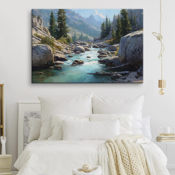 River running through a rocky mountain
